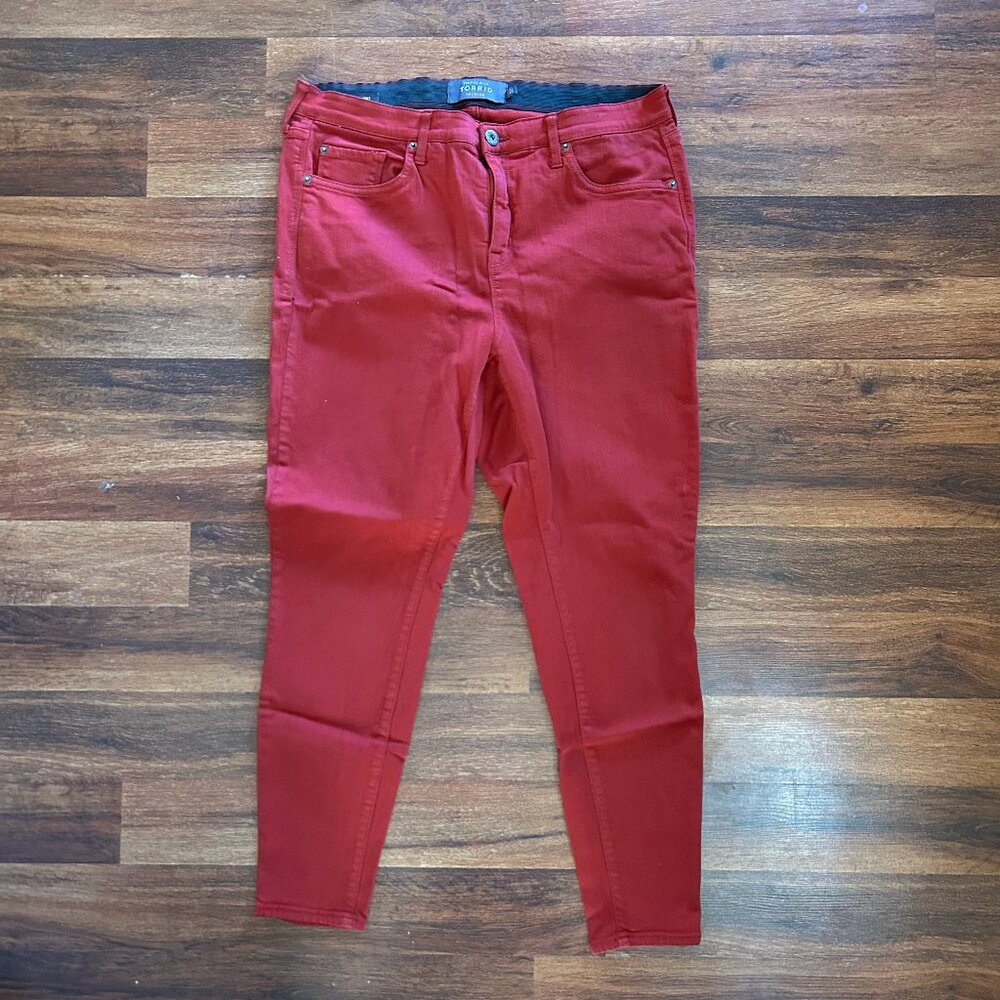 Torrid Pants Jegging Pants High Rise Skinny Jeans Size 16R Single Button Stretch